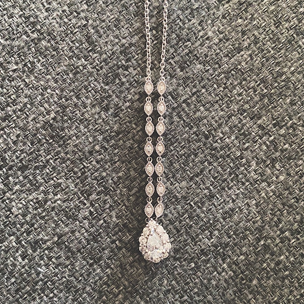 Diamond Pear Necklace